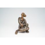 Livia Canestraro (1936): Seated nude, brown patinated bronze