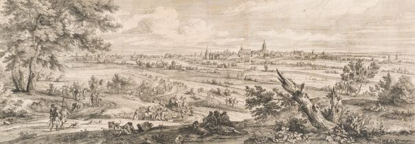 Adam Frans van der Muelen (1632-1690): 'Veue de Courtray...', copper engraving, (1685)