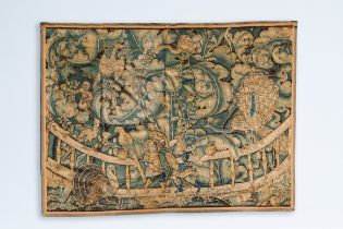 An exceptional Flemish wall tapestry possibly depicting Cain and Abel in a paradisiacal setting, Ger