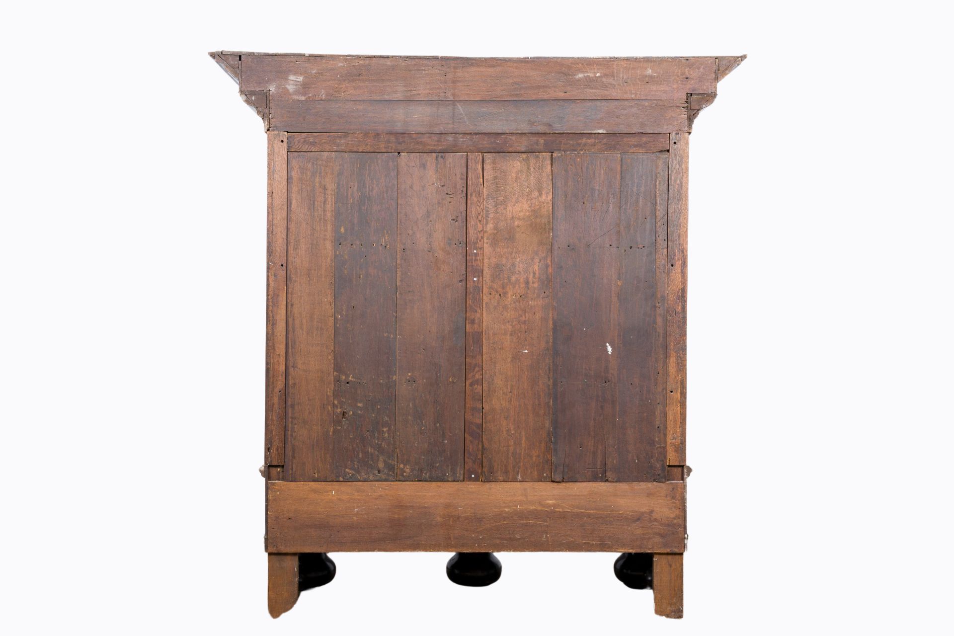 A Dutch partly ebonised wood two-door cupboard, 19th/20th C. - Image 3 of 5