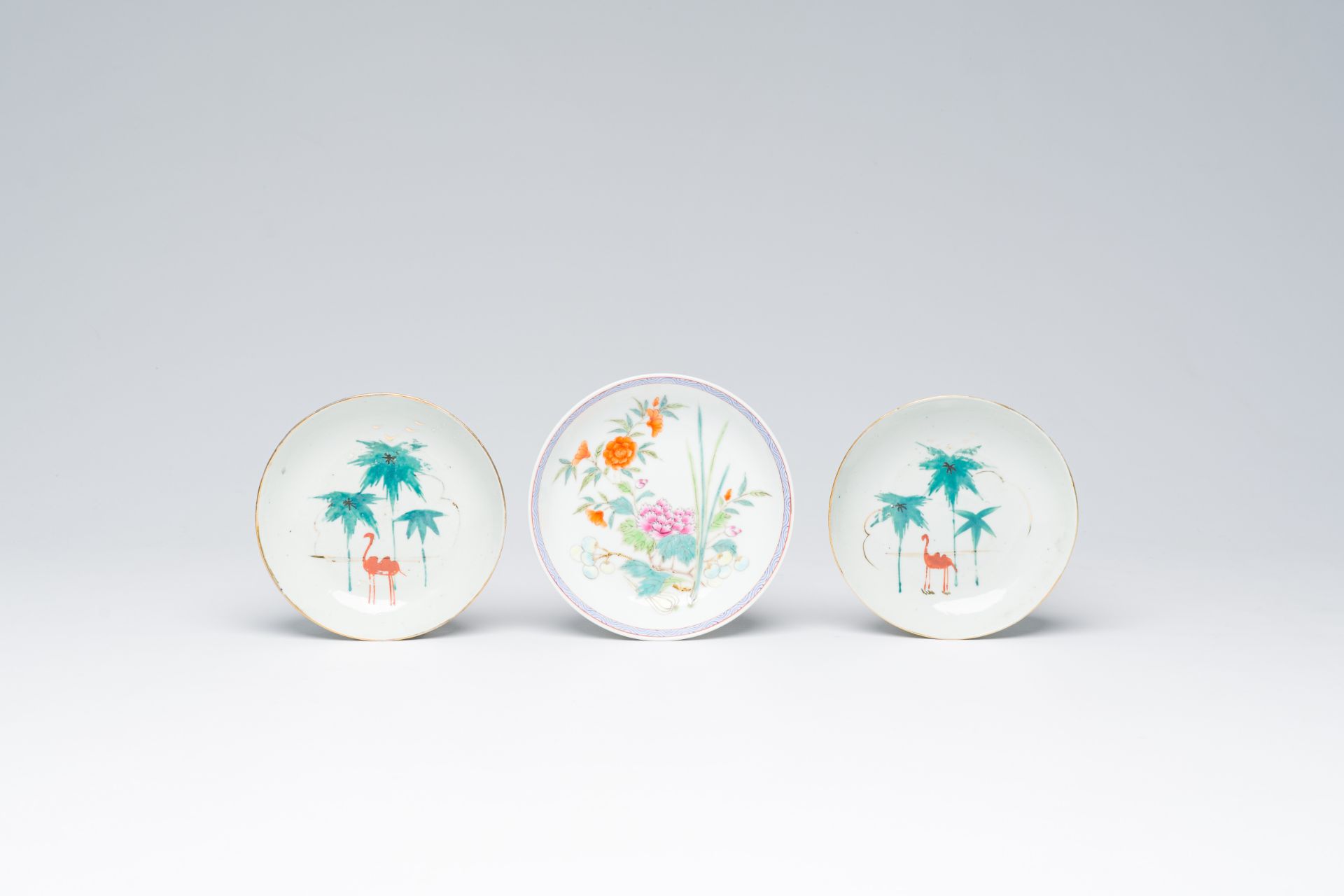 A varied collection of Chinese famille rose, blue, white, qianjiang cai and iron-red porcelain, 19th - Image 20 of 21