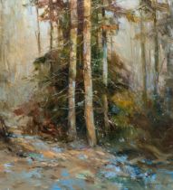 Taras Tabaka (1965): Pines, oil on canvas, dated 2010