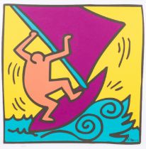 Keith Haring (1958-1990, after): Surfer, screenprint in colours, ed. 28/200