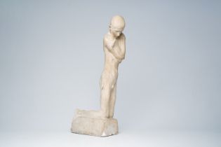 George Minne (1866-1941): 'L'agenouille de la fontaine', gray patinated plaster, [1898]