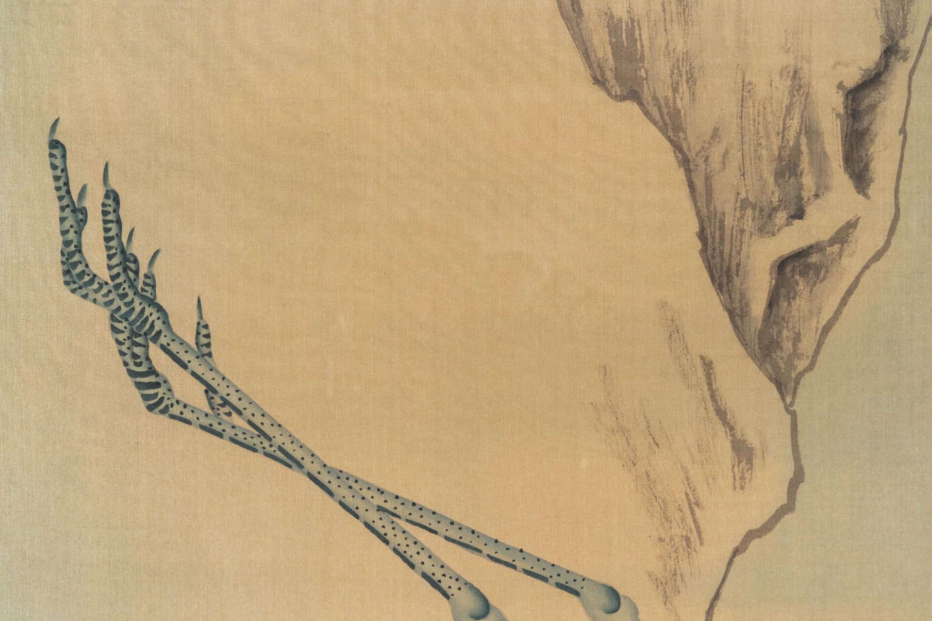 Chinese school: Two cranes, ink and colours on silk, 20th C. - Image 9 of 10