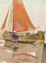 Maurice Sys (1880-1972): Fishing boat on dry land, oil on canvas