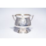 An exceptional Russian silver wine cooler with troika design and a coat of arms, maker's mark N.N.