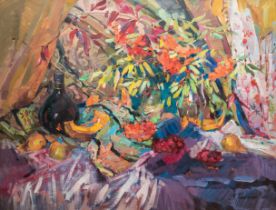Maryna Ponomarenko (1978): Still life with pumpkins, oil on canvas, dated 2009