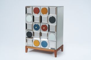 Olivier De Schrijver (1958): A 'Special Olivier' two-door cabinet with antique glass and lined with