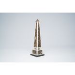 An Italian Neoclassical white and grey obelisk, 19th/20th C.