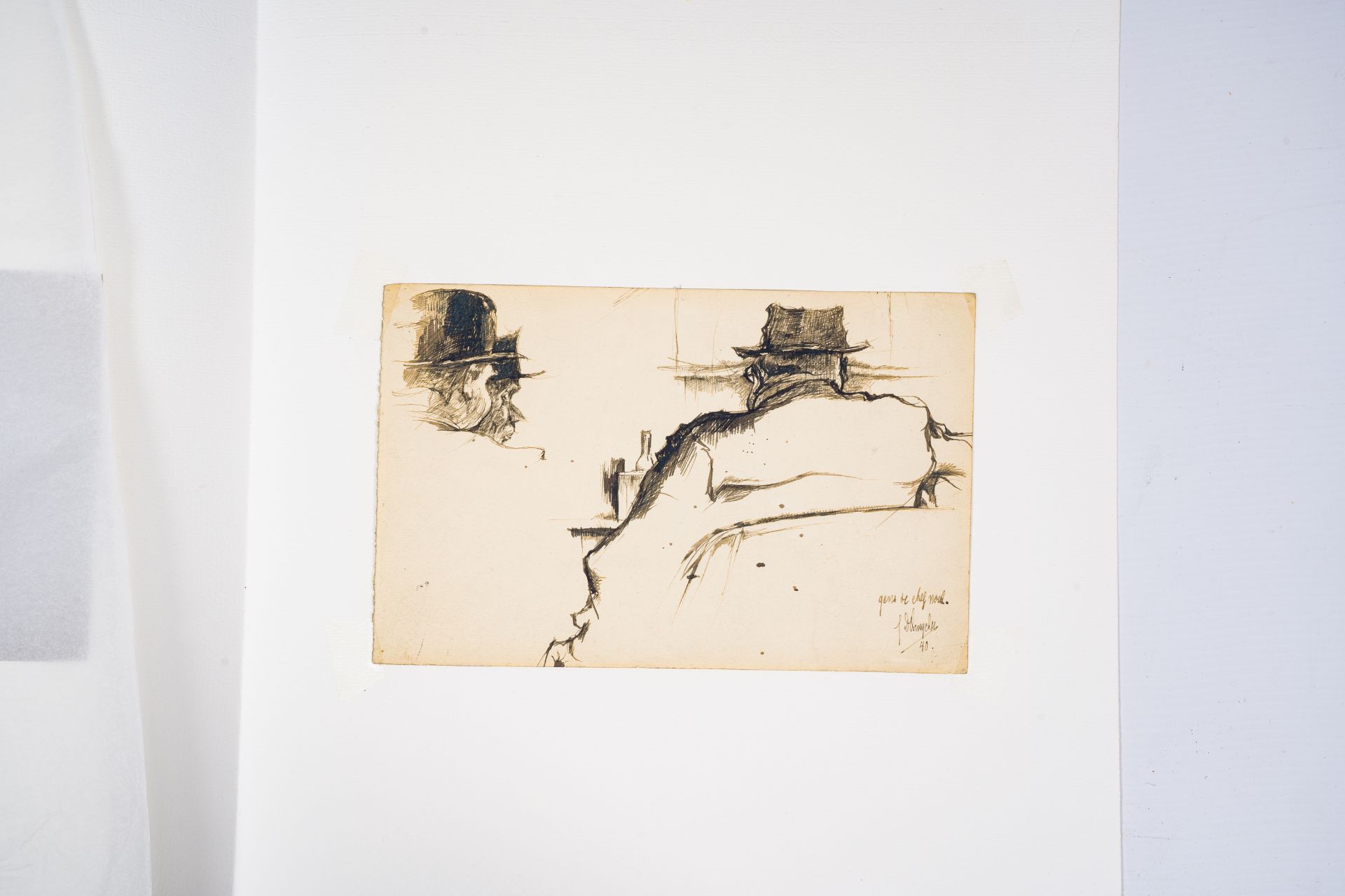 Jules De Bruycker (1870-1945): 'Gens de chez nous', ink on paper, dated (19)40 - Image 2 of 3