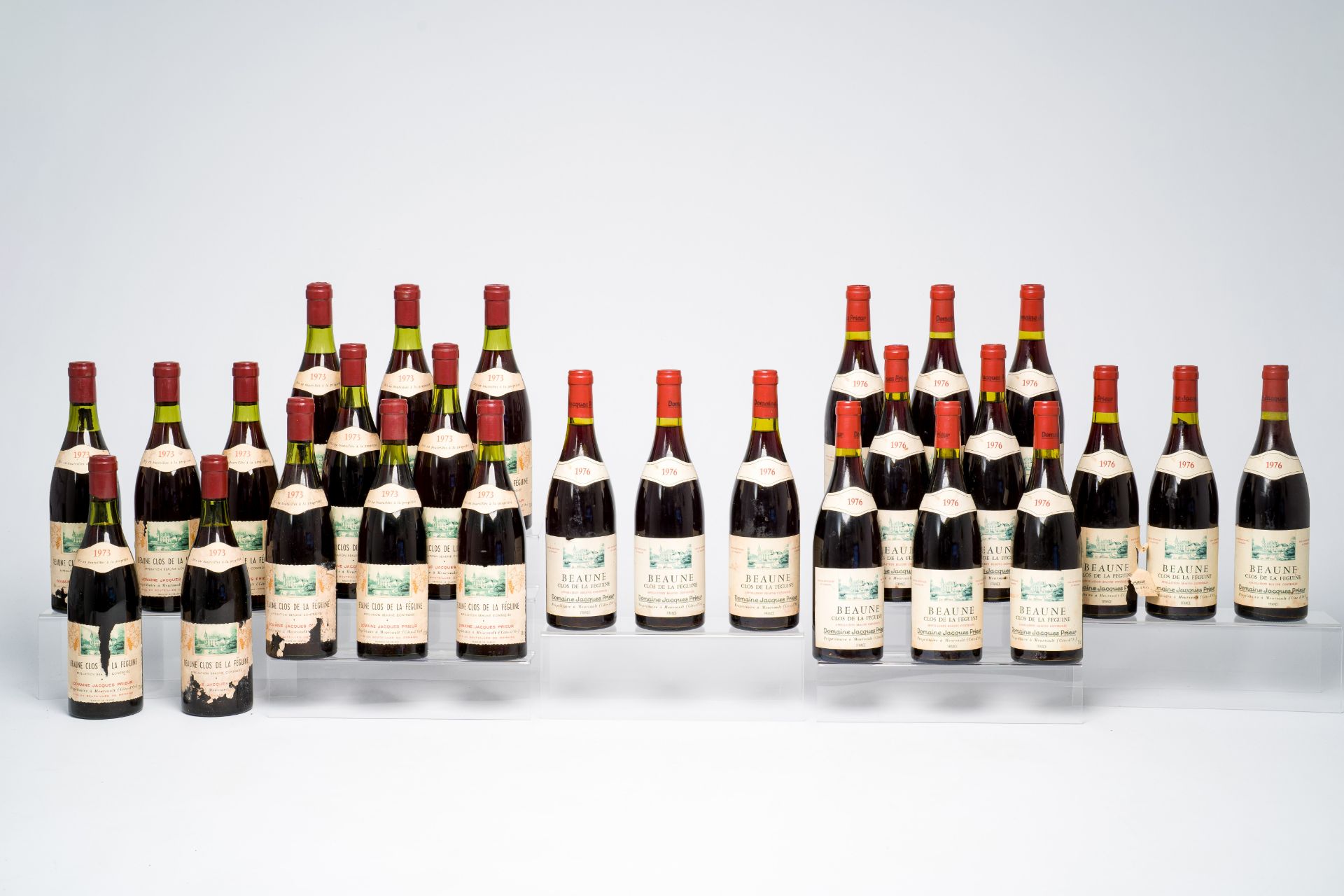 48 bottles of Beaune Clos de la Feguine, Domaine Jacques Prieur, 1973 and 1976