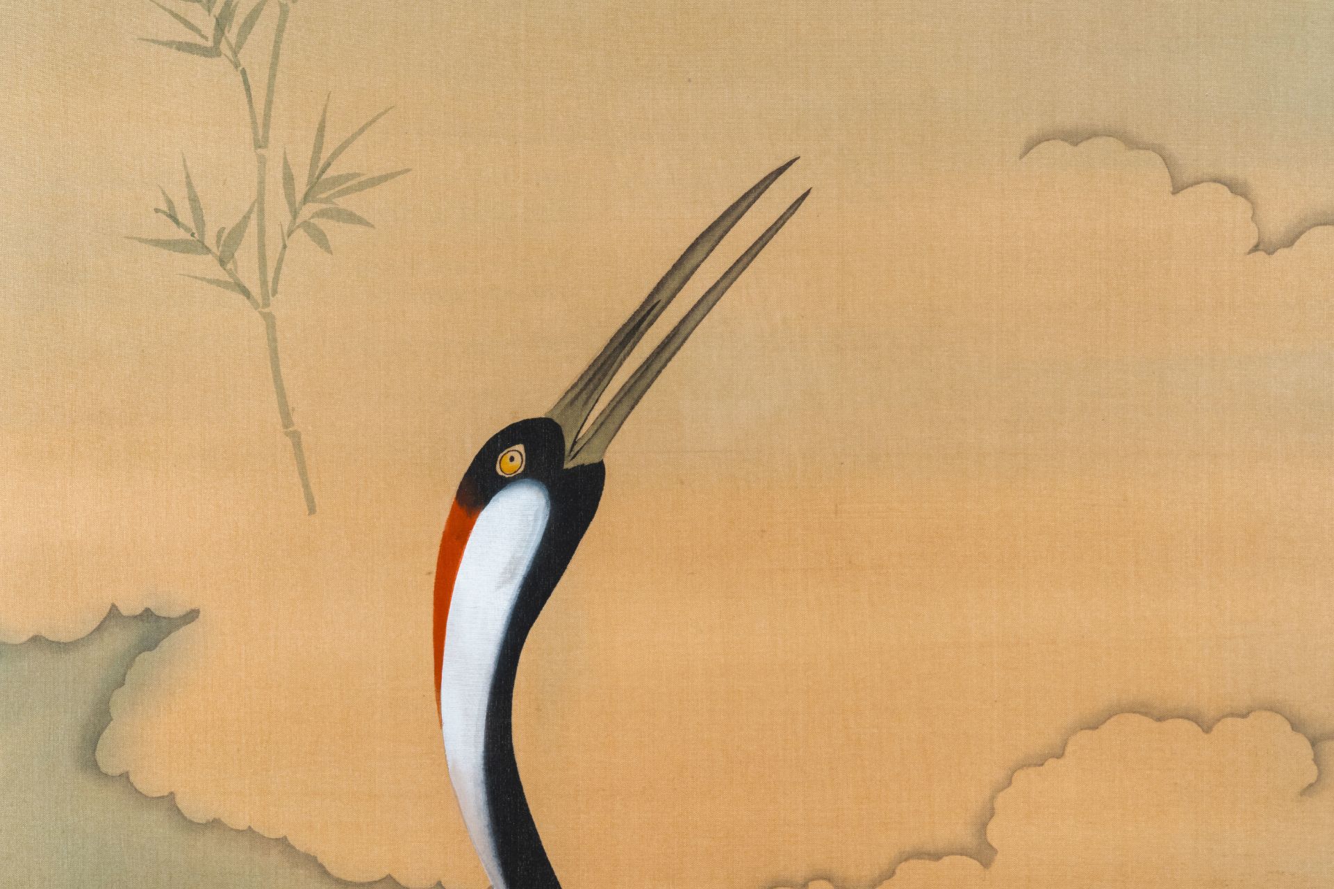 Chinese school: Two cranes, ink and colours on silk, 20th C. - Image 5 of 10