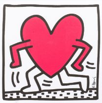 Keith Haring (1958-1990, after): 'Red running heart', screenprint in colours, ed. 58/200