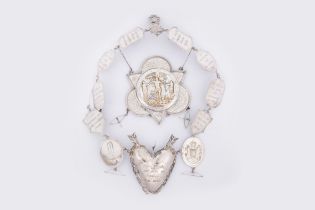 An exceptional silver ceremonial chain of the shooter's guild of Saint Sebastian in Rotselaar consis