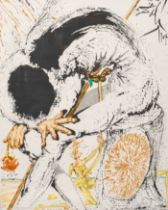 Salvador Dali (1904-1989, after): 'Don Quichotte', serigraph on silk, ed. 1755/2000, dated 1989