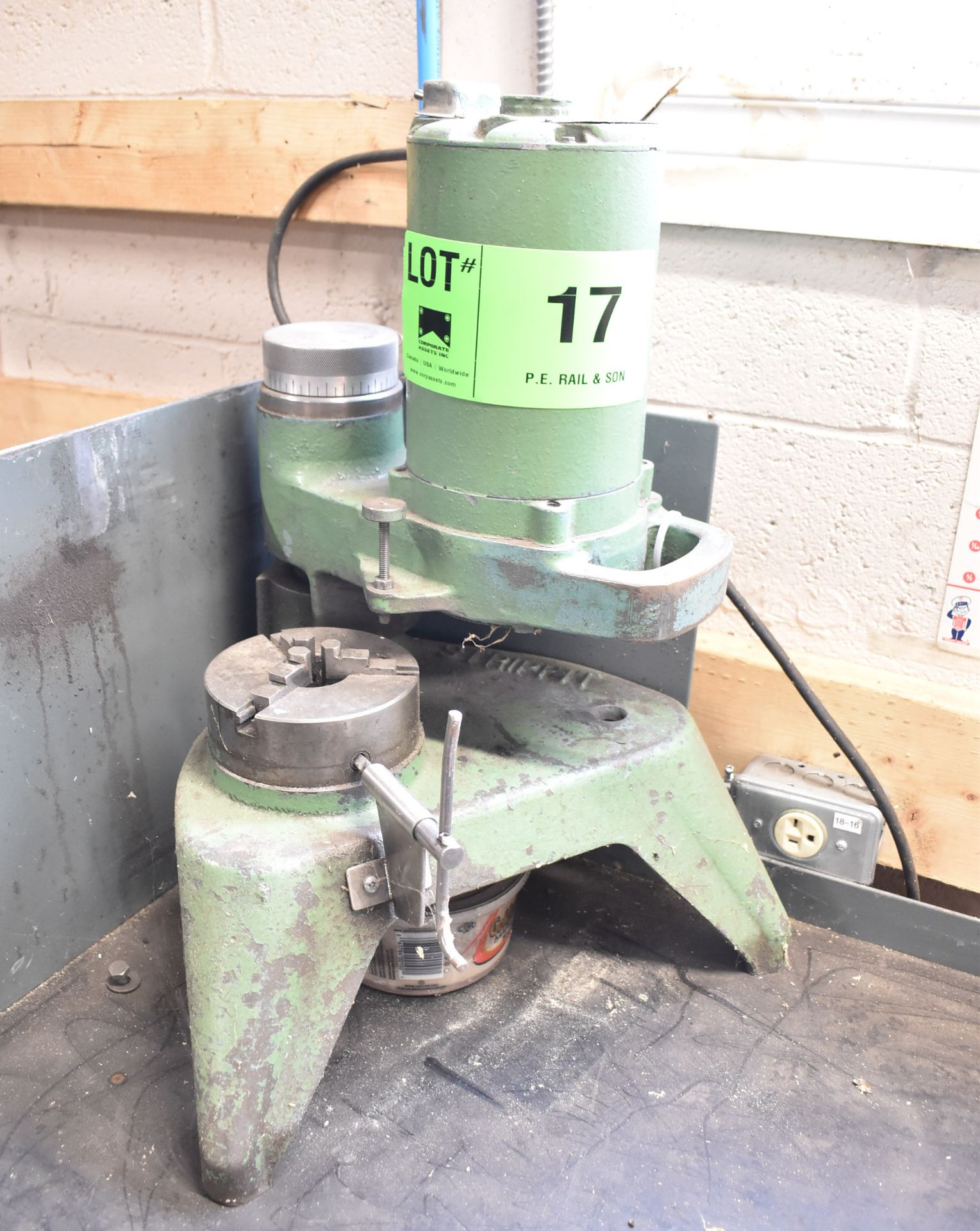 STRIPPIT PUNCH AND DIE GRINDER WITH 5" 3 JAW CHUCK AND 5" GRINDING WHEEL S/N: 85010-000 (LOCATED