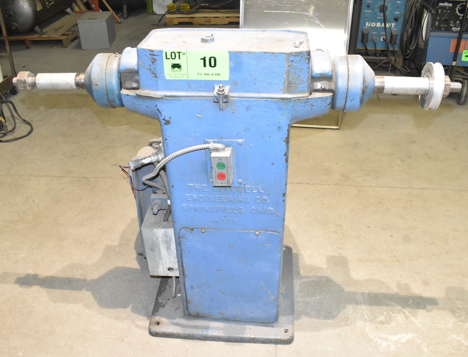 THE MITCHELL ENGINEERING CO. DOUBLE END PEDESTAL GRINDER/POLISHER S/N: A525 - Image 2 of 4