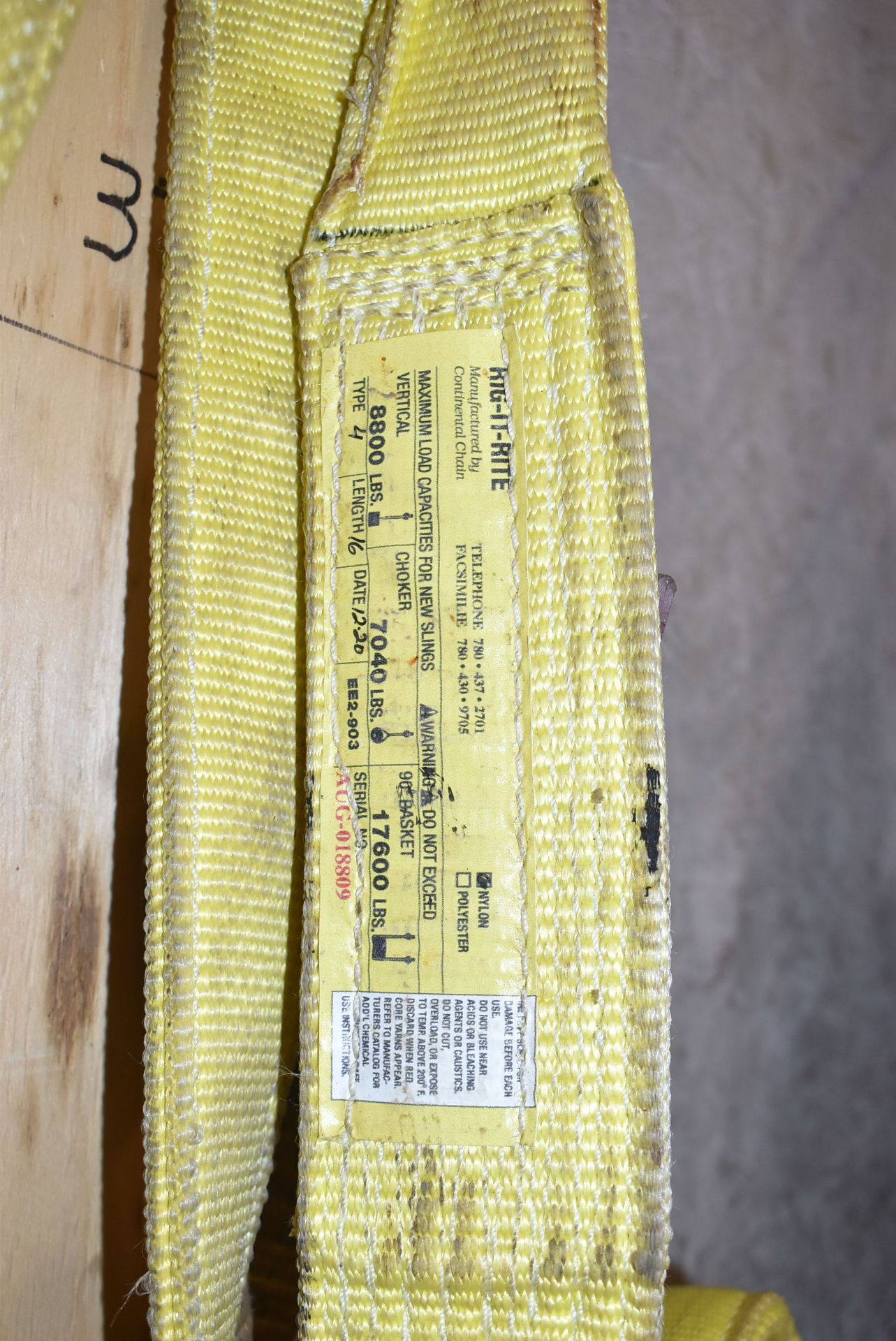LOT/ LIFTING SLINGS [RIGGING FEE FOR LOT #539 - $30 CAD PLUS APPLICABLE TAXES] - Image 2 of 4