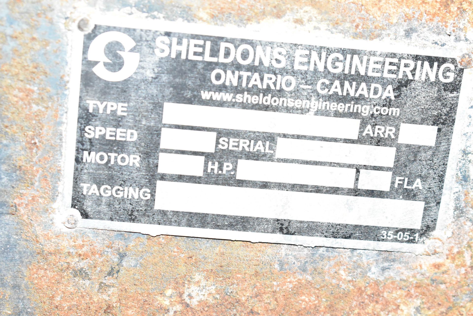SHELDONS ENGINEERING 9021 XS BLOWER, S/N 14-2344 (CI) [RIGGING FEE FOR LOT #19 - $4000 CAD PLUS - Image 3 of 5