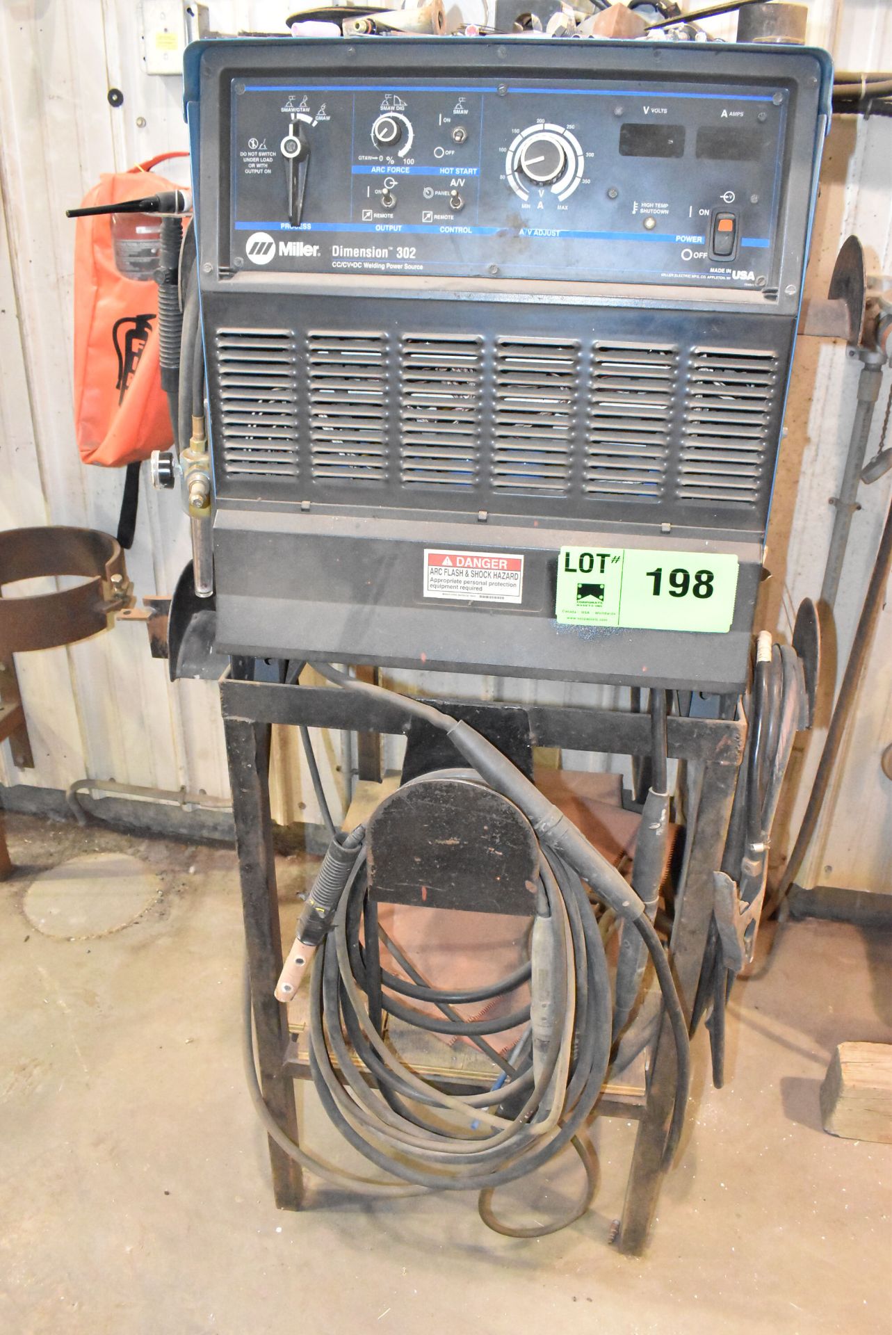 MILLER DIMENSION 302 CC/CV-DC TIG/ARC/MIG WELDER WITH CABLES AND GUN S/N LC444344 (CI) [RIGGING