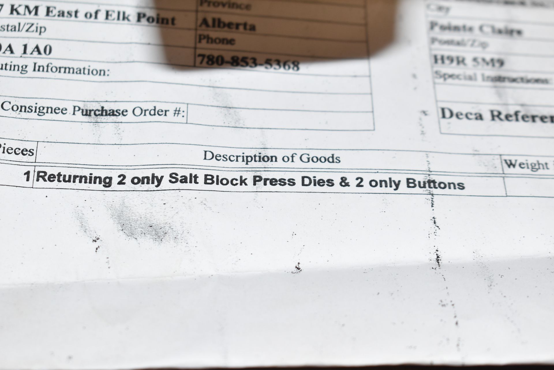 LOT/ CONTENTS OF SHELF CONSISTING OF V-BELTS AND SALT BLOCK PRESS DIES (CI) [RIGGING FEE FOR LOT # - Image 2 of 3