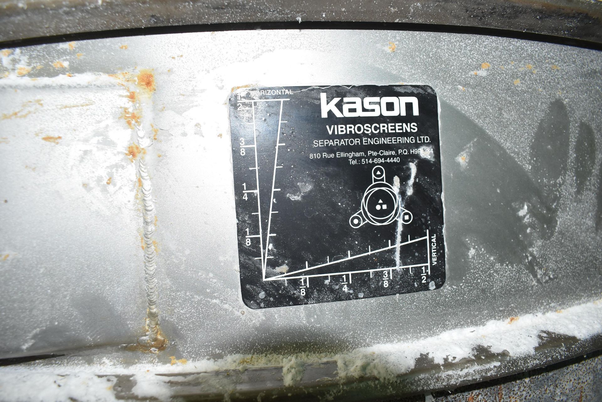 KASON VIBROSCREEN 48" SINGLE DECK STAINLESS STEEL VIBRATING SCREEN SEPARATOR, S/N N/A (CI) [ - Image 3 of 3