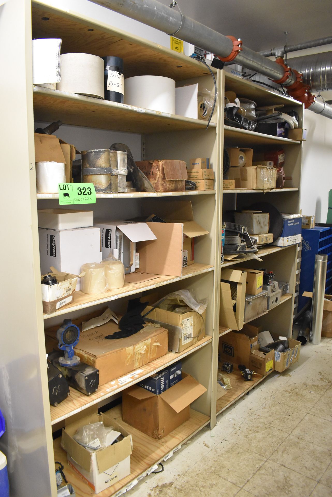 LOT/ CONTENTS OF ROOM CONSISTING OF VALVES, PIPING SUPPLIES, HARDWARE AND SHELVING [RIGGING FEE - Image 2 of 11