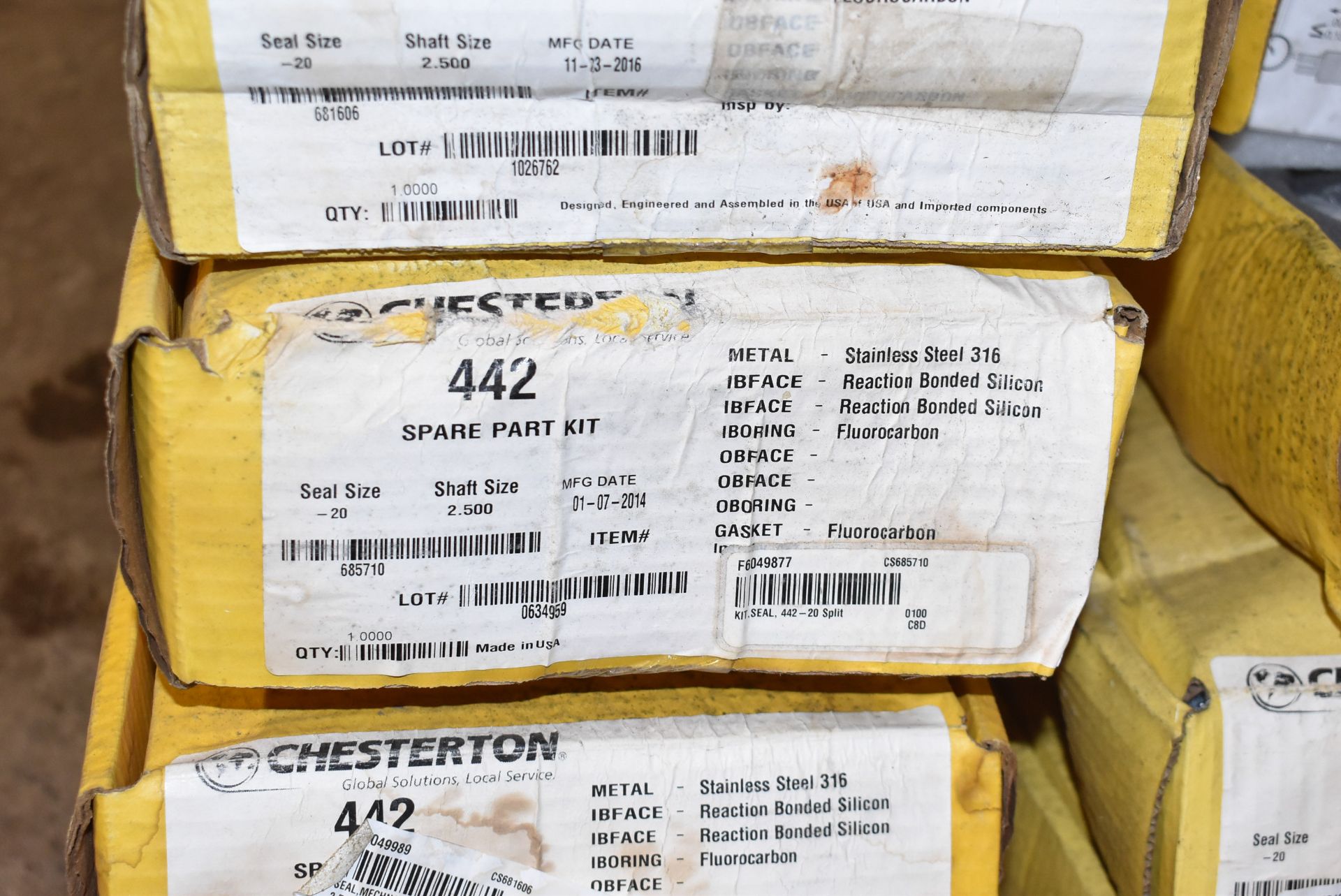 LOT/ CHESTERTON 442 MECHANICAL SEALS SPARE PART KITS [RIGGING FEE FOR LOT #175 - $30 CAD PLUS - Image 3 of 4