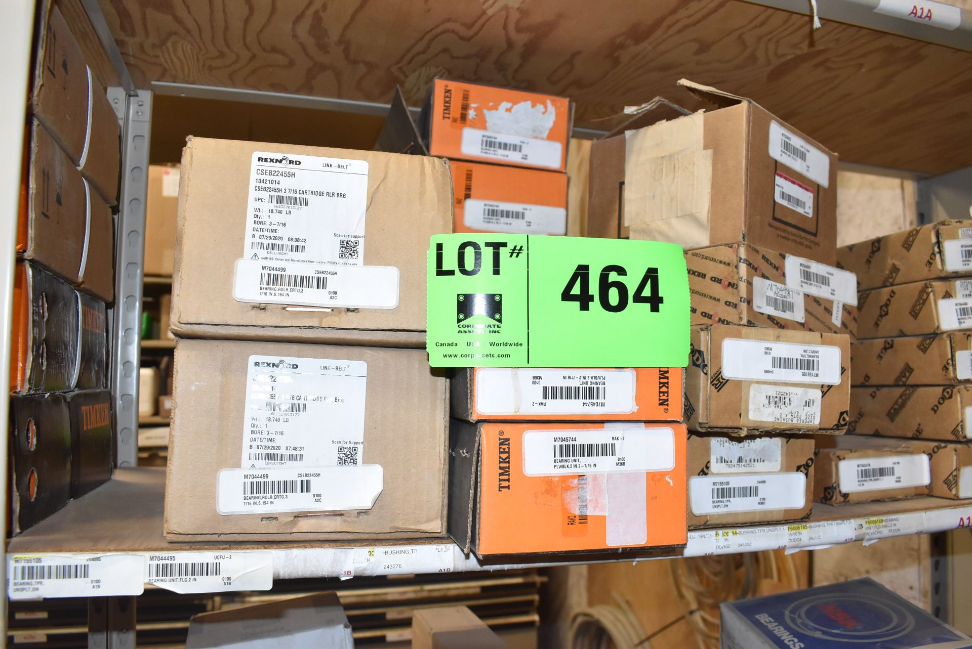 LOT/ CONTENTS OF RACK CONSISTING OF TIMKEN, NTN  AND DODGE BEARINGS  (CI) [RIGGING FEE FOR LOT # - Image 2 of 4