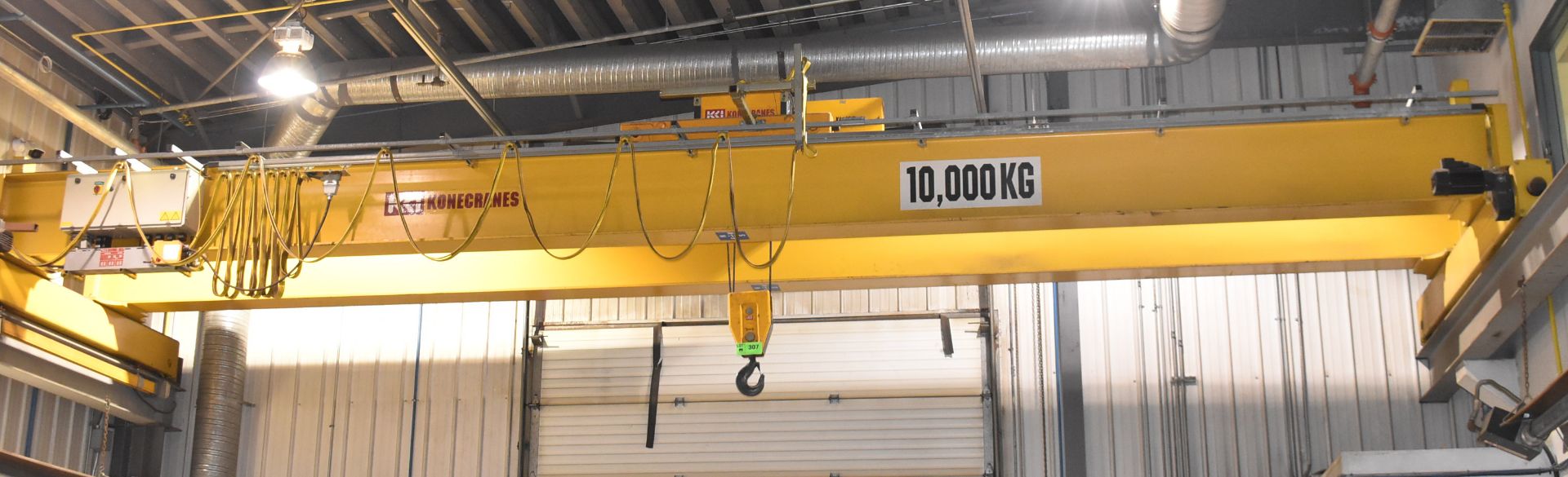 KONECRANES DOUBLE GIRDER TOP RUNNING DUAL MOTOR BRIDGE CRANE WITH 10 TON  CAPACITY, 35' SPAN, 90'