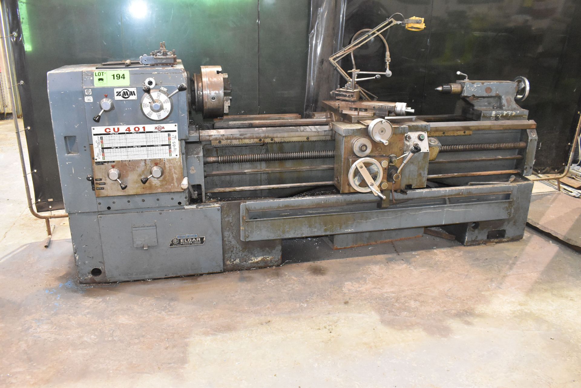ZMM CU401 GAP BED ENGINE LATHE WITH 12" 3 JAW CHUCK, 64" BETWEEN CENTERS, 21" SWING OVER BED, 3.