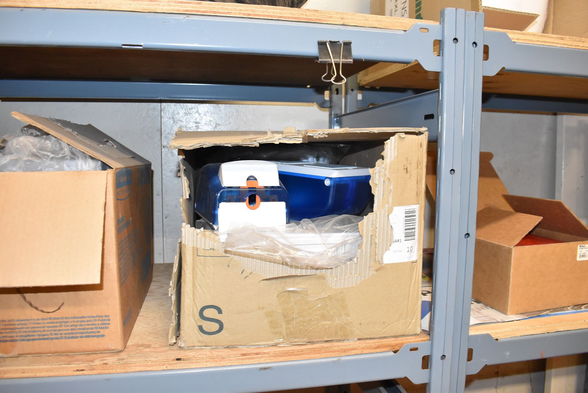 LOT/ ADJUSTABLE RACKING WITH CONTENTS CONSISTING OF CHEMICAL SPILL SUPPLIES (CI) [RIGGING FEE FOR - Image 5 of 7