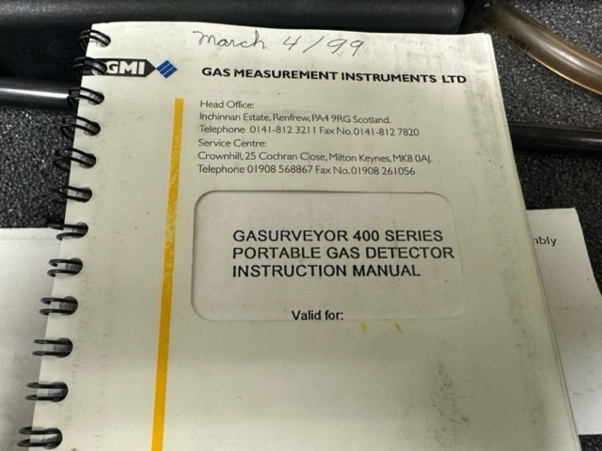 GMI GASURVEYOR 442 PORTABLE GAS DETECTOR S/N N/A [RIGGING FEE FOR LOT #571 - $20 CAD PLUS APPLICABLE - Image 2 of 4