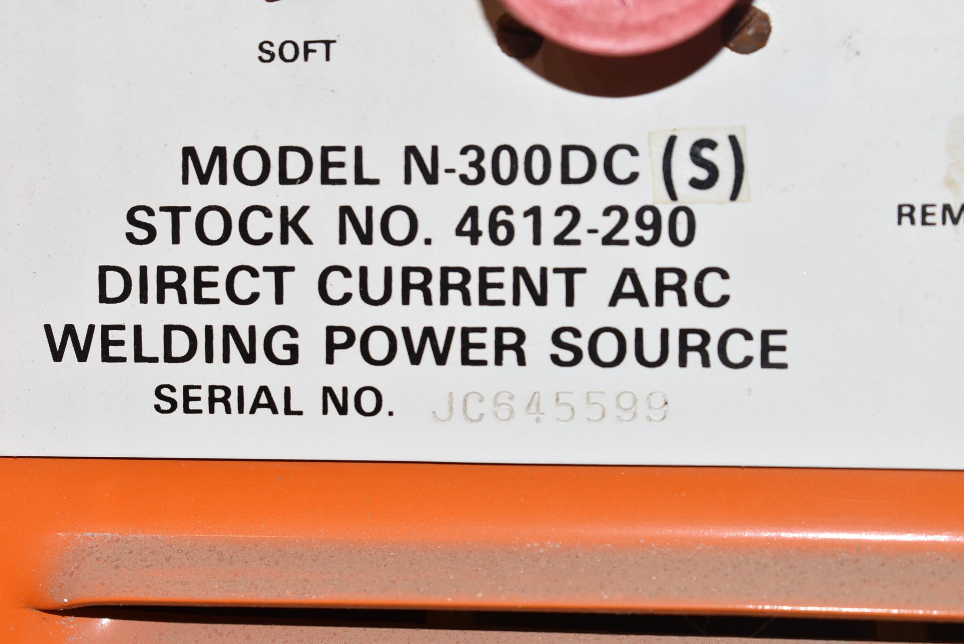 ACKLANDS N-300DC ARC WELDING POWER SOURCE S/N JC645599 [RIGGING FEE FOR LOT #199 - $30 CAD PLUS - Image 3 of 4