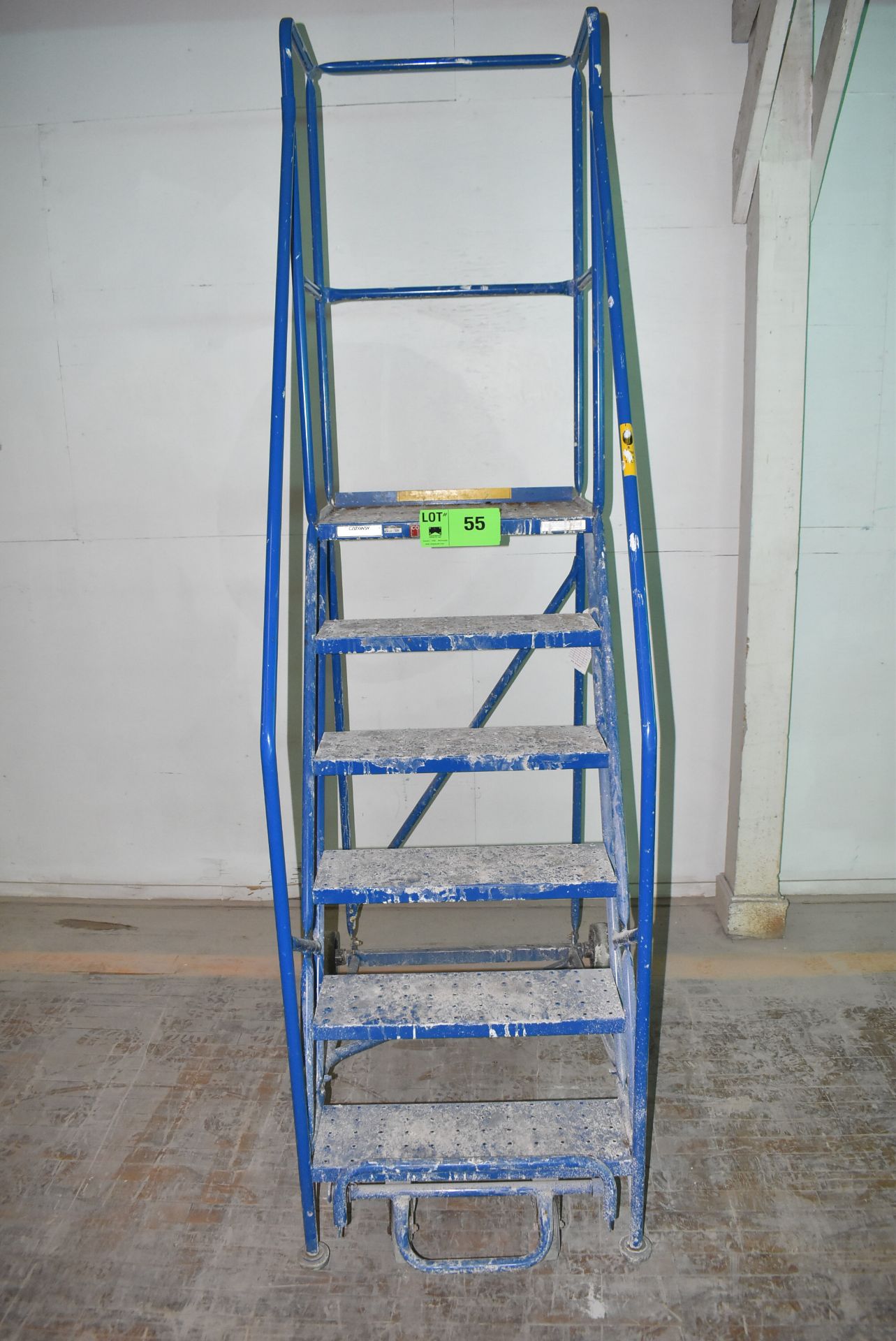 LOT/ (APPROX. 4) ROLLING SHOP LADDERS THROUGHOUT PLANT [RIGGING FEE FOR LOT #55 - $300 CAD PLUS