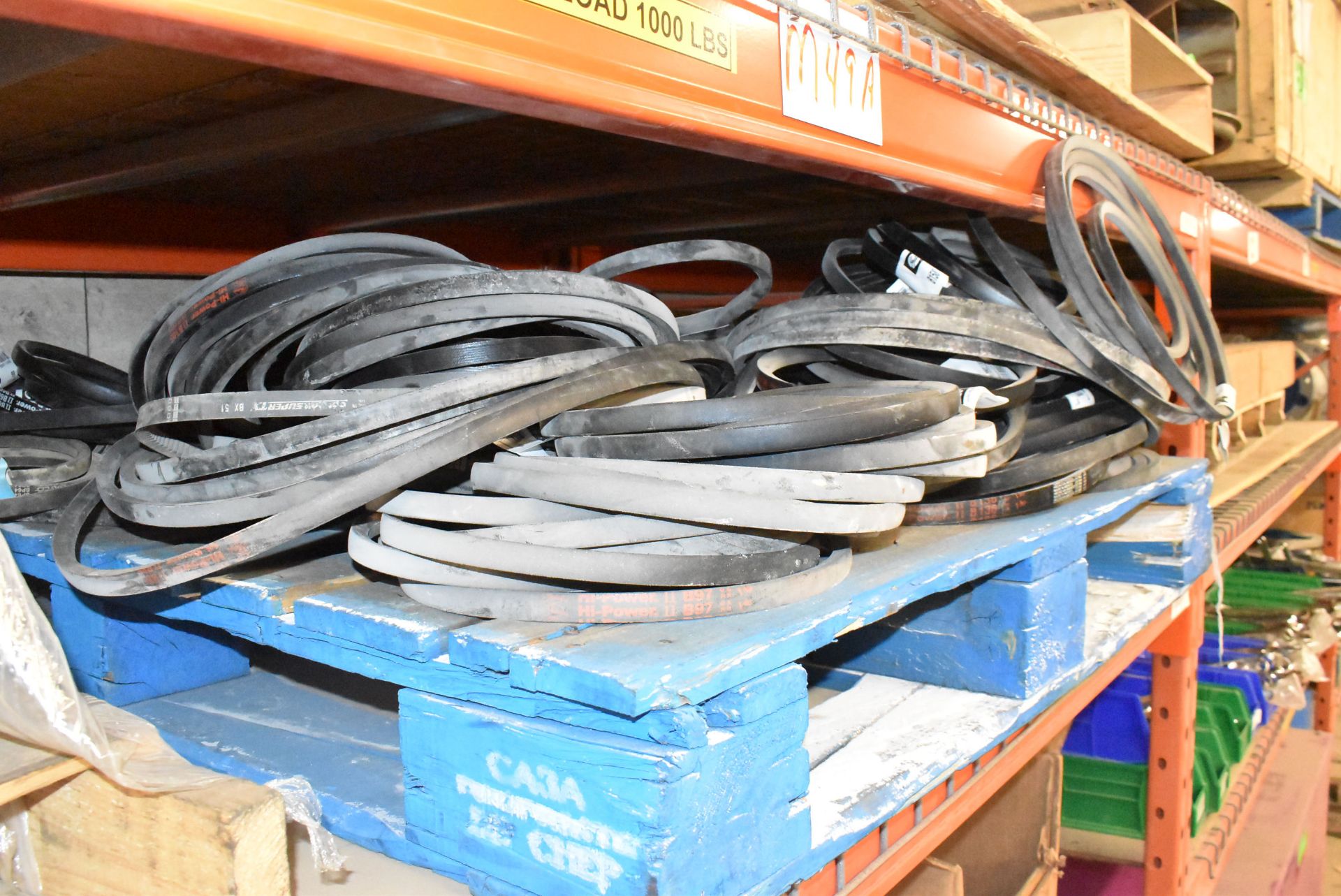 LOT/ CONTENTS OF SHELF CONSISTING OF V-BELTS AND SALT BLOCK PRESS DIES (CI) [RIGGING FEE FOR LOT # - Image 3 of 3
