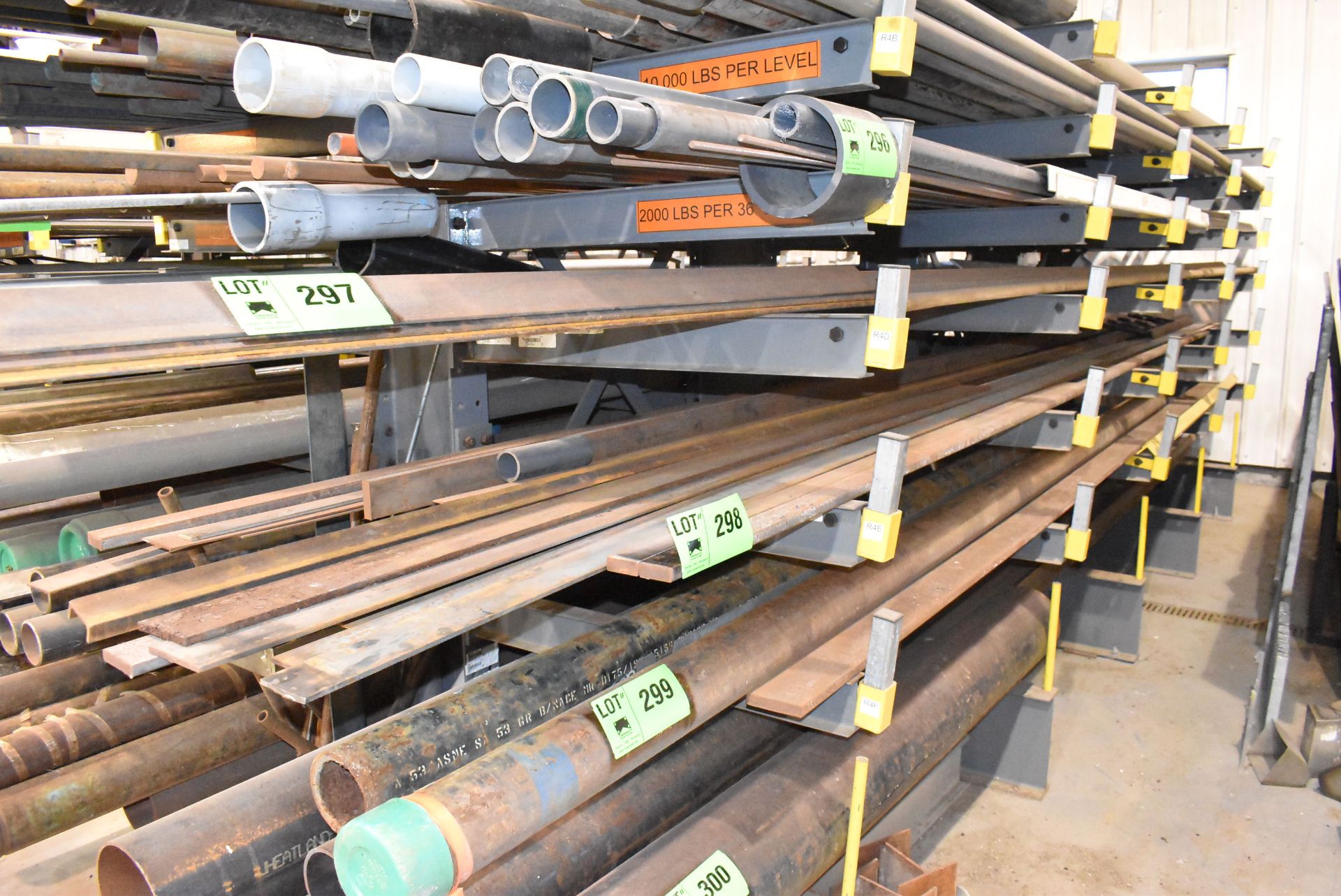 LOT/ CONTENTS OF RACK FERROUS AND NON FERROUS MATERIALS [RIGGING FEE FOR LOT #298 - $120 CAD PLUS