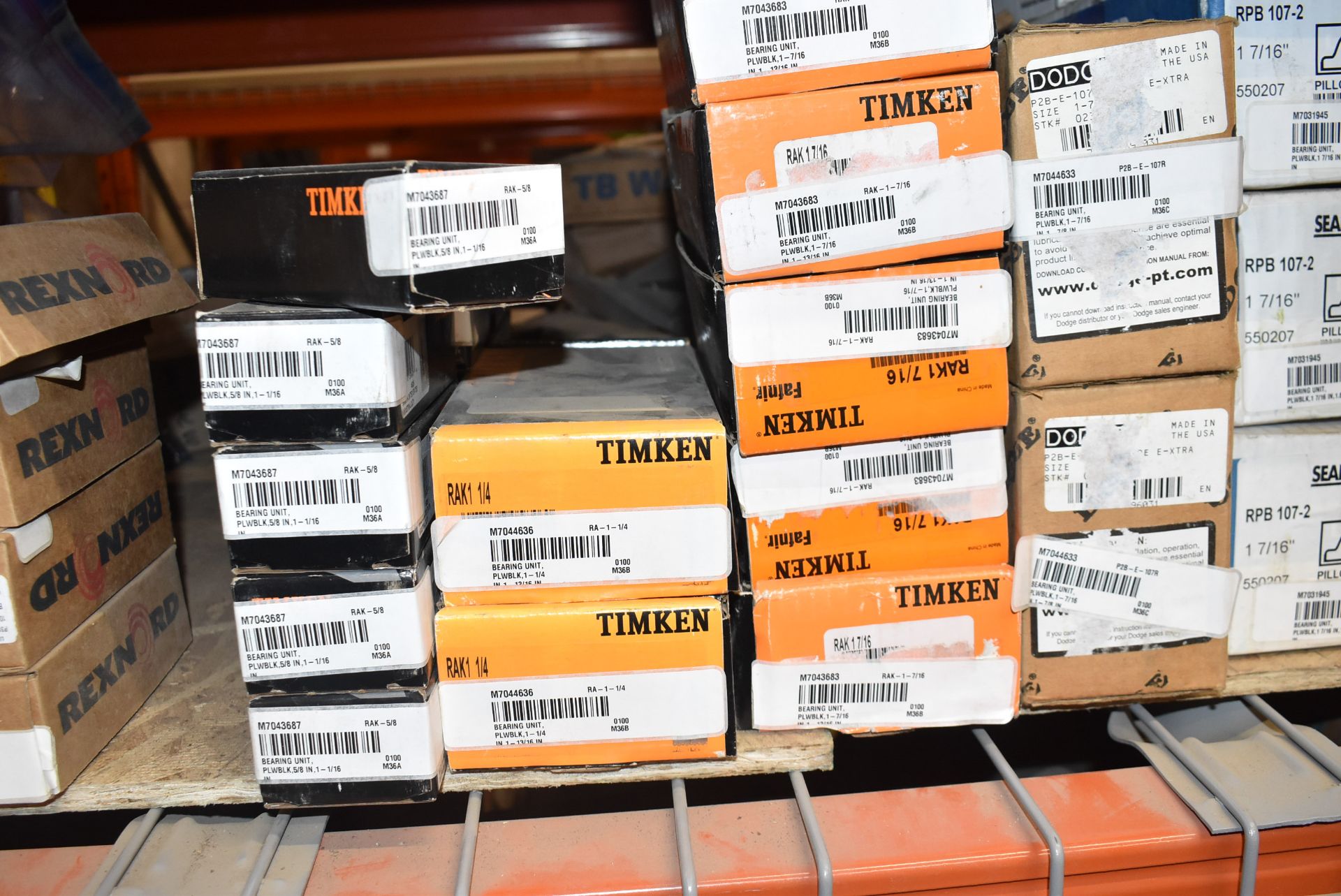 LOT/ CONTENTS OF RACK CONSISTING OF TIMKEN, NTN  AND DODGE BEARINGS AND PILLOW BLOCKS (CI) [ - Image 5 of 9