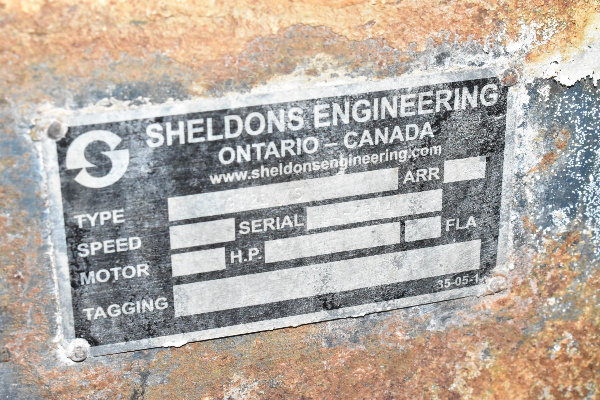 SHELDONS ENGINEERING 9021 XS BLOWER, S/N 14-2344 (CI) [RIGGING FEE FOR LOT #19 - $4000 CAD PLUS - Image 2 of 5