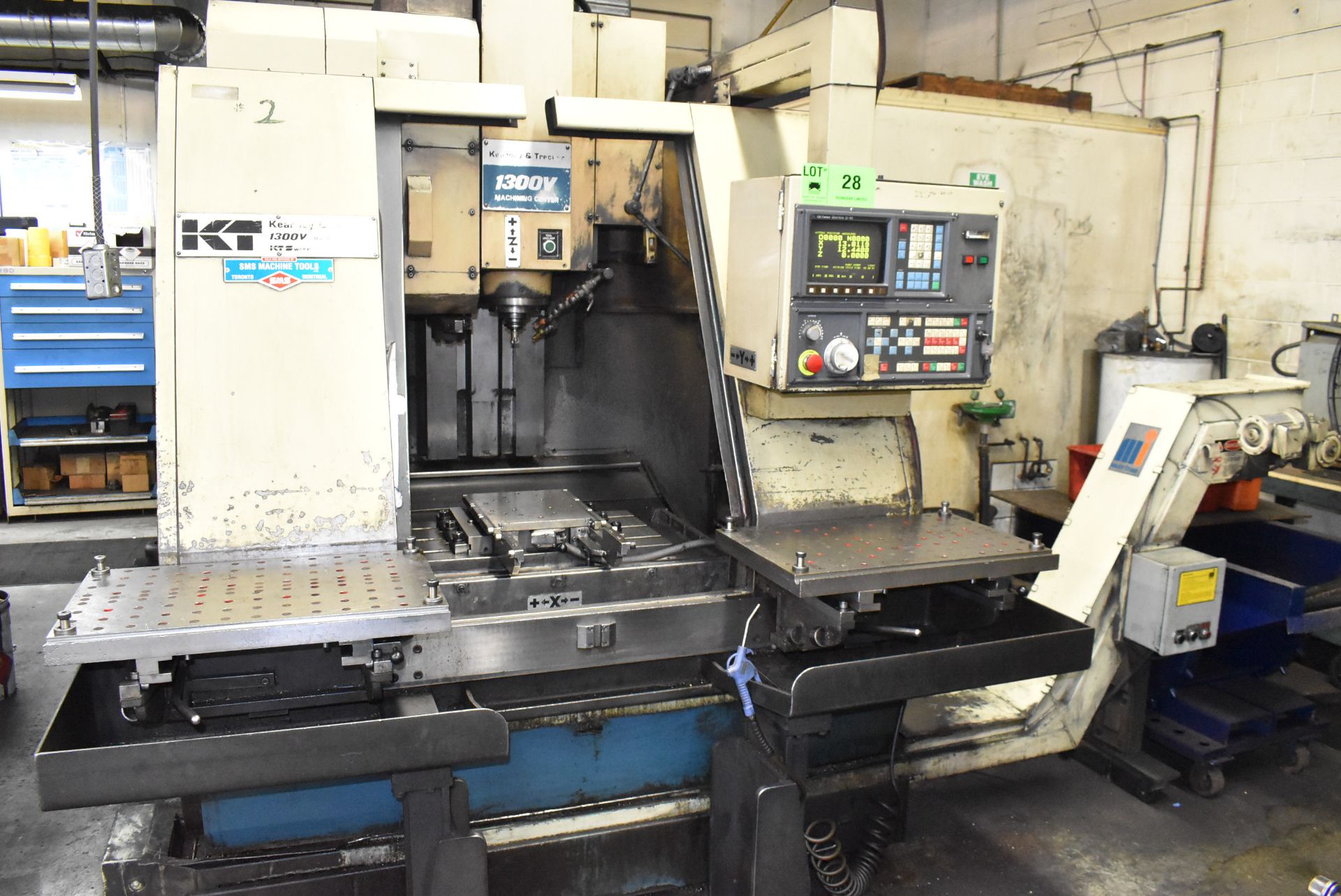 KT KEARNEY & TRECKER 1300V CNC VERTICAL MACHINING CENTERS WITH FANUC SERIES O-M CNC CONTROL, 16.5" X