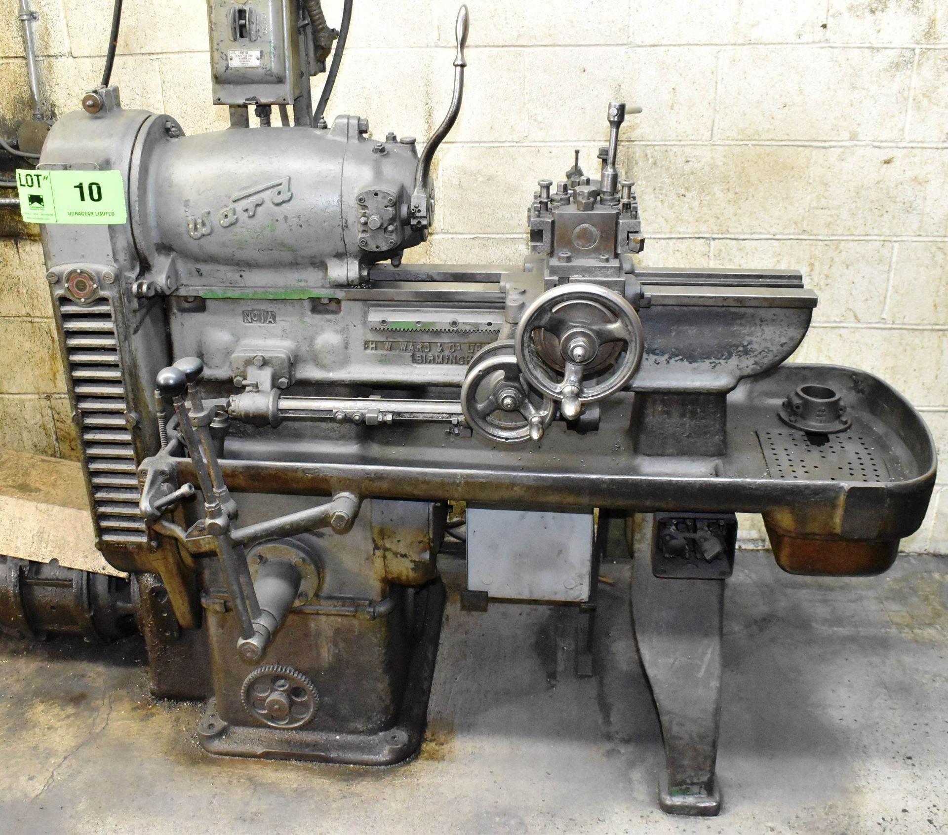 H.W. WARD NO.1A CHUCKING LATHE WITH, 10" SWING OVER BED, 1" BAR CAPACITY, 3" COLLET CHUCK, S/N N/ - Image 2 of 5