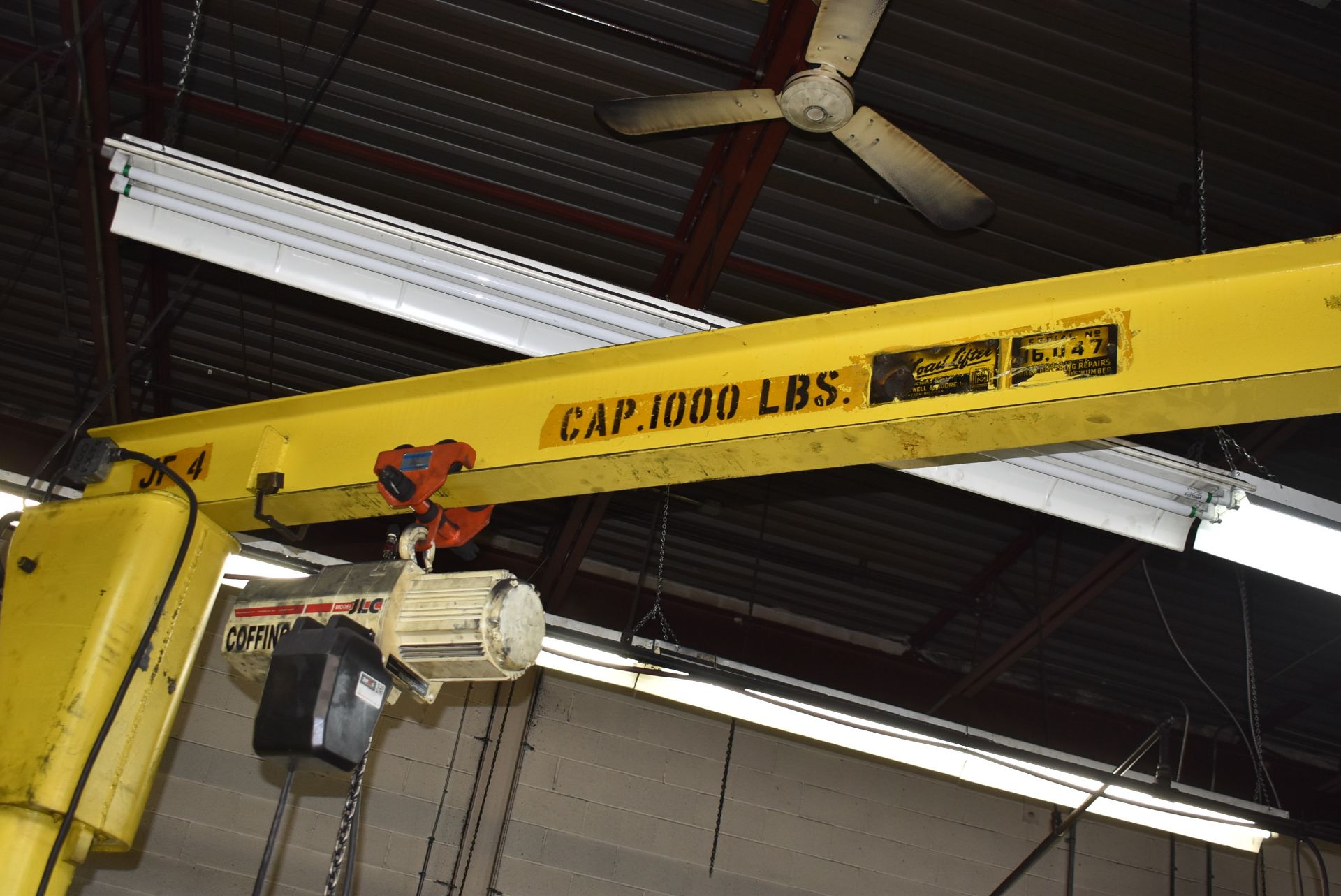 LOADLIFTER 1000 LBS. CAPACITY FREE STANDING JIB ARM WITH COFFING 1/2 TON ELECTRIC HOIST (CI) [ - Image 2 of 3