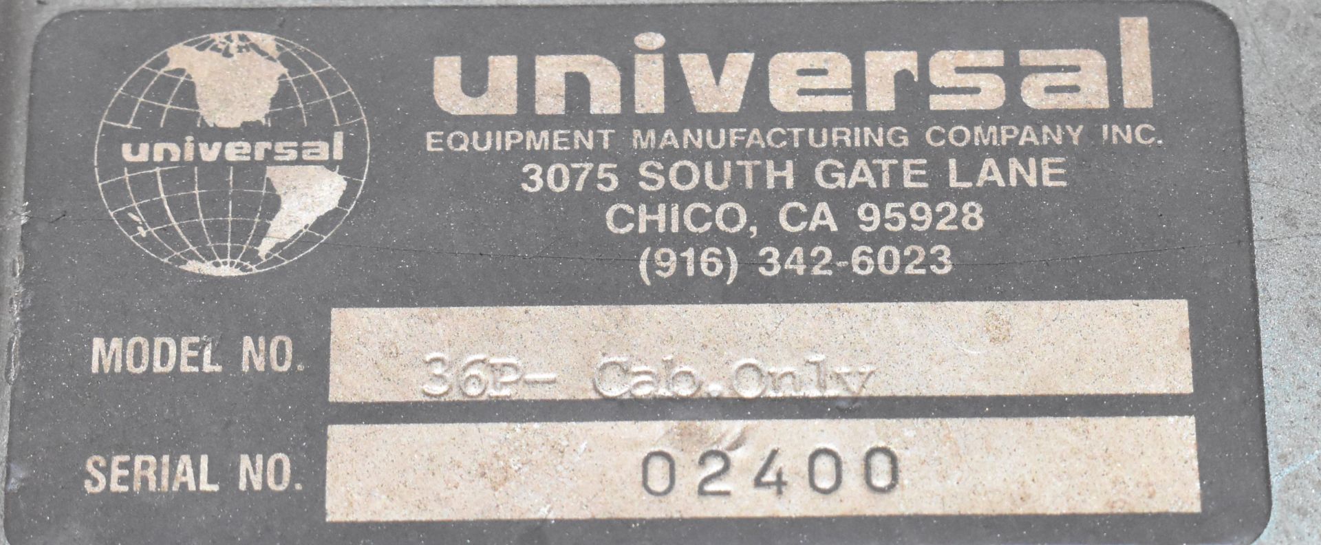 UNIVERSAL 36P-CAB.ONLY SANDBLAST CABINET, S/N 02400 (CI) (LOCATED AT 5830 AV. ANDOVER, MONT-ROYAL, - Image 3 of 3