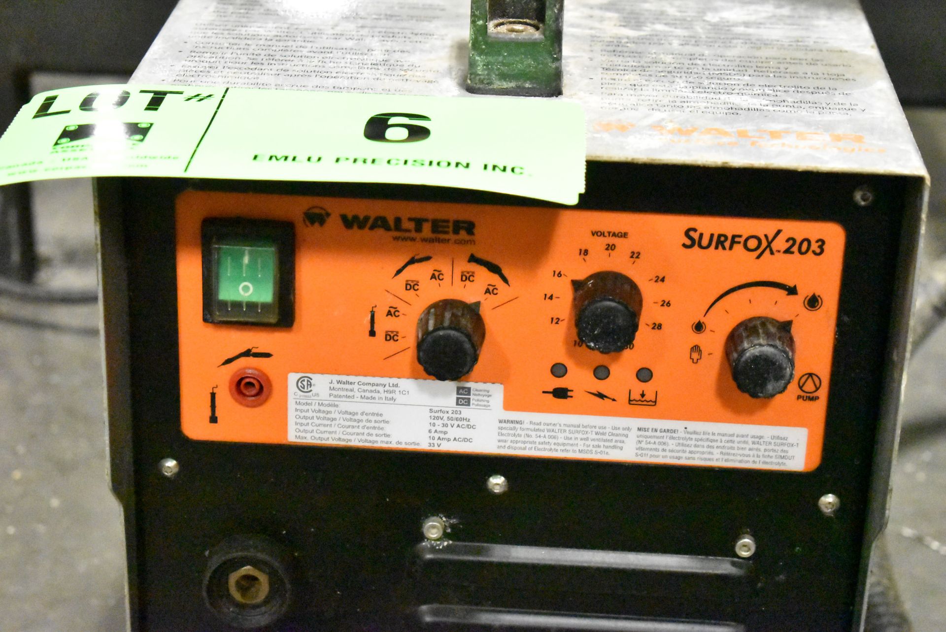 WALTER SURFOX 203 STAINLESS STEEL WELD CLEANING SYSTEM, S/N 23.1387 - Image 2 of 4