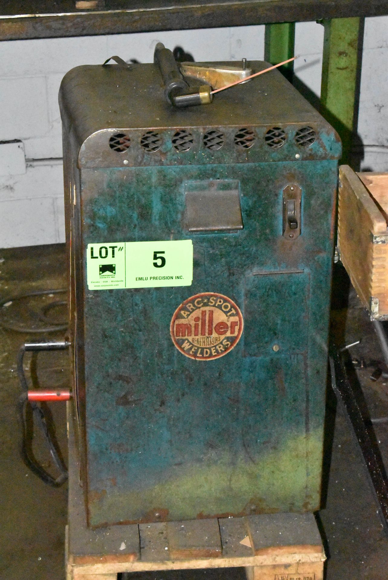 MILLER ARC-SPOT STICK WELDER WITH CABLES AND GUN, S/N N/A