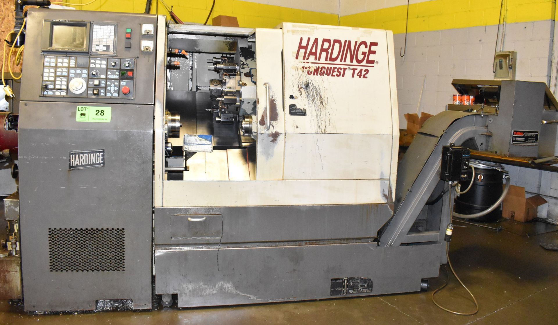 HARDINGE SG-42 CNC TURNING & LIVE MILLING CENTER WITH GE FANUC SERIES 18-T CNC CONTROL, HYDRAULIC