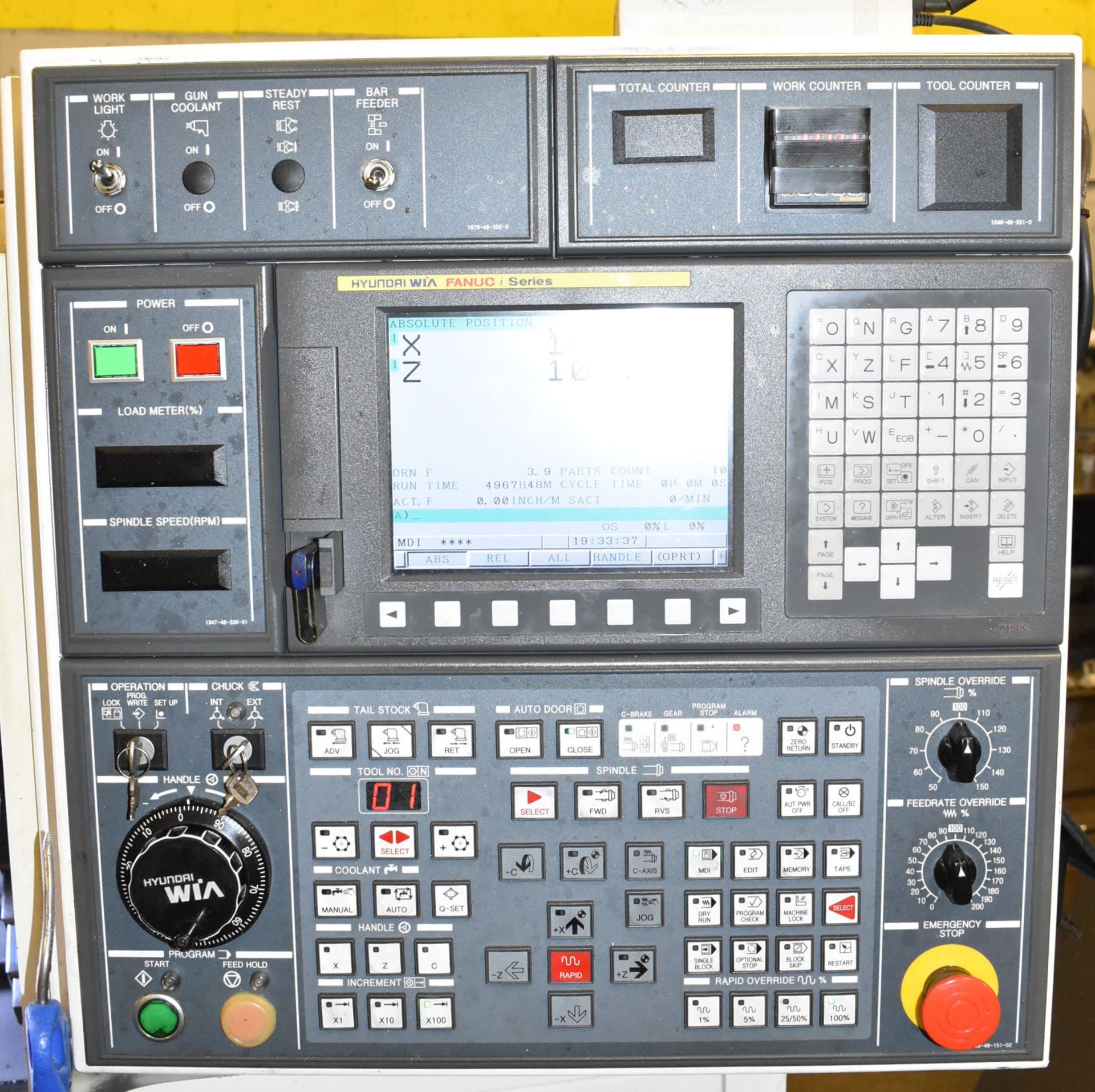 HYUNDAI WIA (2015) E160A CNC TURNING CENTER WITH FANUC I SERIES CNC CONTROL, HYDRAULIC COLLET CHUCK, - Image 3 of 10