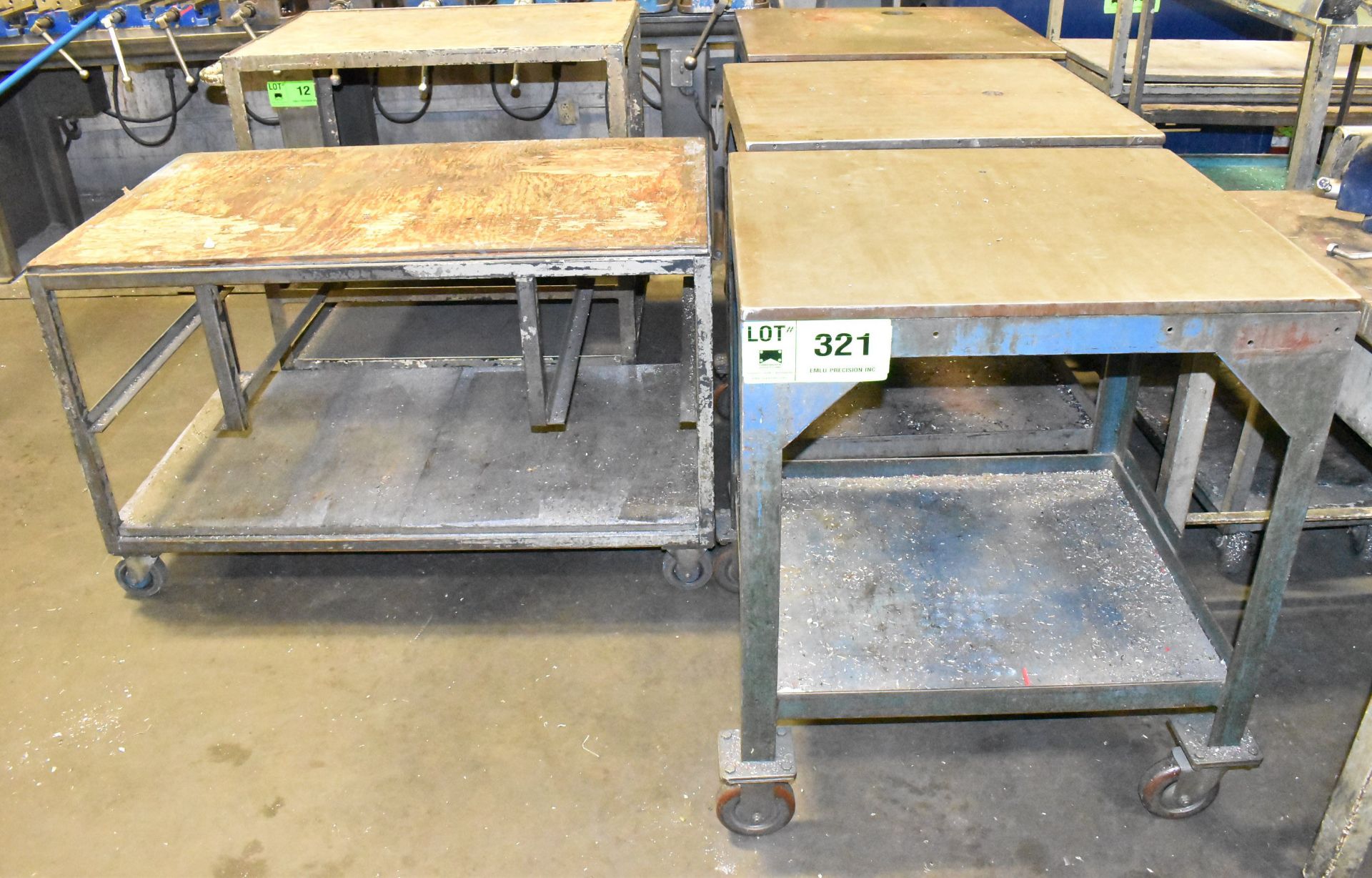 LOT/ (5) ROLLING SHOP CARTS