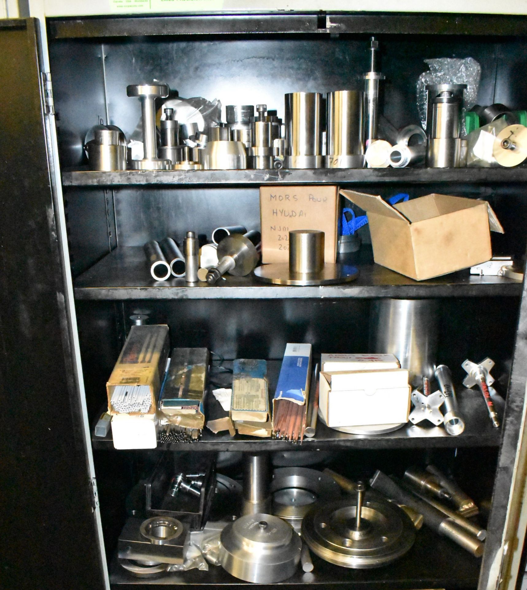 LOT/ (2) CABINETS WITH CONTENTS CONSISTING OF LATHE ACCESSORIES